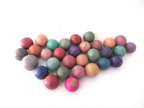 Antique Clay Marbles, set of 30