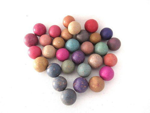 Antique Clay Marbles, set of 30
