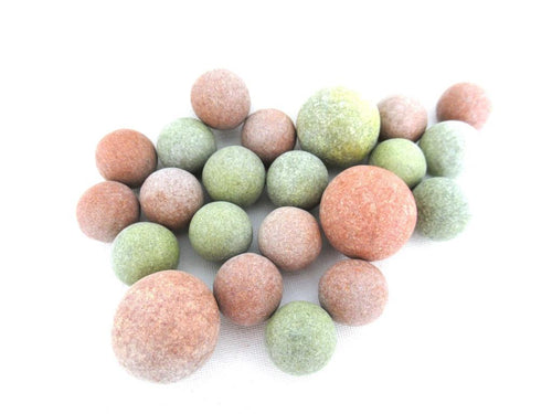 Antique Marbles, Set of 20 Antique Clay Marbles.