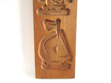 Wooden cookie mold with handle, Dutch Folk Art, speculaas plank, springerle.