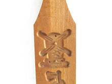 Wooden cookie mold with handle, Dutch Folk Art, speculaas plank, springerle.