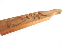 Wooden cookie mold with handle, Dutch Folk Art, speculaas plank, springerle.