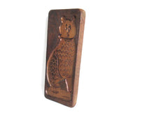 Wooden cookie mold Cat. Wooden Dutch Folk Art Cookie Mold. Speculaas plank.