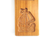 Vintage Wooden cookie mold. Seahorse, Ship, Speculaas plank, Springerle.