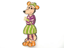 Antique 1930's Minnie Mouse Turmac Applique, Silk Embroidered applique, patch
