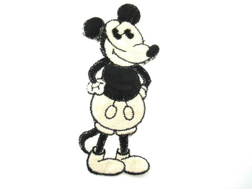 Antique 1930's Mickey Mouse Turmac Applique, Silk Embroidered applique, patch