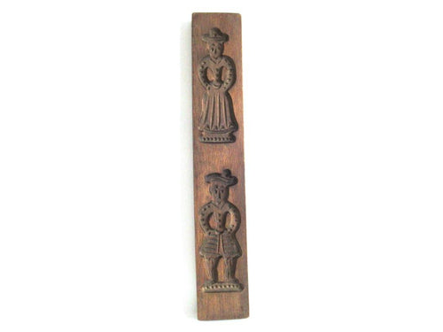 Vintage Wooden Dutch Folk Art Cookie Mold. Speculaas plank, springerle. Kitchen decor.