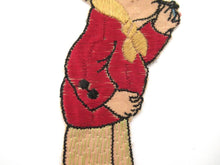 1930's Turmac Figure Silk Embroidered Applique, patch