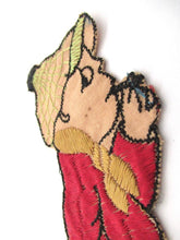 1930's Turmac Figure Silk Embroidered Applique, patch