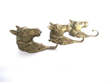 UpperDutch:,Set of 3 pcs Solid Brass Horse Head Wall hooks, Coat hooks, Hanger, horse head.