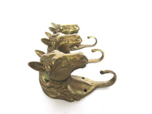 UpperDutch:,Set of 3 pcs Solid Brass Horse Head Wall hooks, Coat hooks, Hanger, horse head.