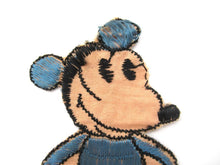 1930's Mickey Mouse Turmac Applique, Silk Embroidered applique, patch