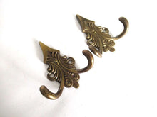 UpperDutch:,Set of 2 Small Wall hooks, Antique Coat hook, Towel hook, Kitchen hook, Solid brass.
