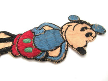 1930's Mickey Mouse Turmac Applique, Silk Embroidered applique, patch