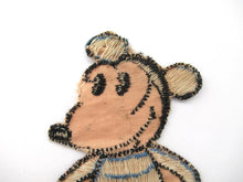 1930's Mickey Mouse Turmac Applique, Silk Embroidered applique, patch