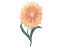 1930's Embroidered Flower Applique, Silk on Cotton, patch