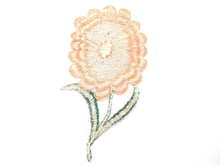1930's Embroidered Flower Applique, Silk on Cotton, patch