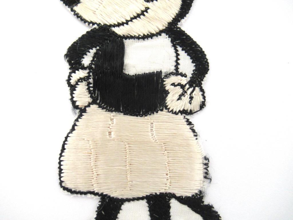 1930's Mickey Mouse Turmac Applique, Silk Embroidered applique