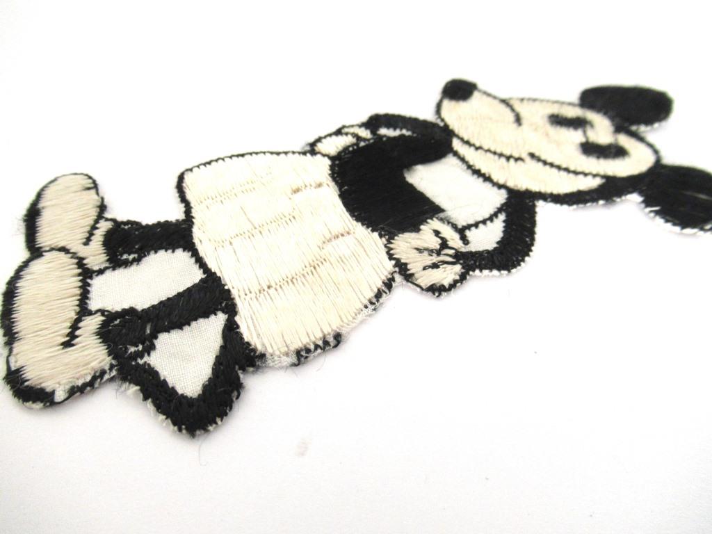 1930's Mickey Mouse Turmac Applique, Silk Embroidered applique