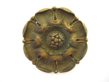 Flower motif brass furniture applique. Antique Brass embellishment. Authentic hardware, restoration supply.