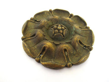 Flower motif brass furniture applique. Antique Brass embellishment. Authentic hardware, restoration supply.