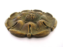 Flower motif brass furniture applique. Antique Brass embellishment. Authentic hardware, restoration supply.