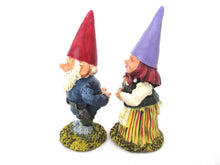 David and Lisa, Set of two gnome figurines. David the gnome and his wife Lisa. Gnome Couple.