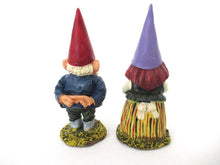 David and Lisa, Set of two gnome figurines. David the gnome and his wife Lisa. Gnome Couple.