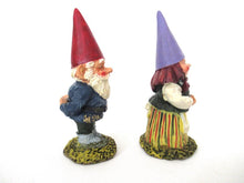 David and Lisa, Set of two gnome figurines. David the gnome and his wife Lisa. Gnome Couple.