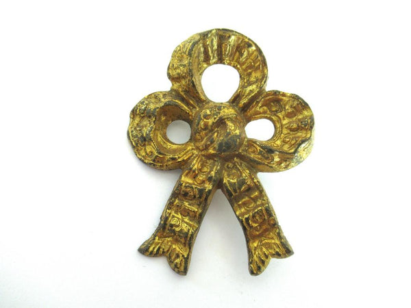 Brass Antique Ribbon Bow Picture Hook Cover, wall hook cover