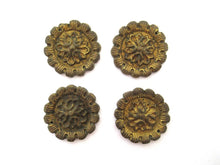 1 (ONE) Flower motif brass furniture applique. Antique Brass embellishment. Authentic hardware, restoration supply.