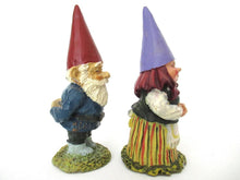 David and Lisa, Set of two gnome figurines. David the gnome and his wife Lisa. Gnome Couple.