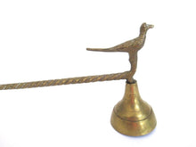 Antique Brass Candle Snuffer with bird, wooden handle