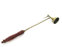 Antique Brass Candle Snuffer with bird, wooden handle