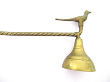 Antique Brass Candle Snuffer with bird, wooden handle