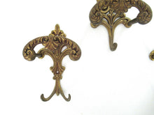 Set Antique Victorian Style Coat hooks Made in Italy, Solid Brass Ornate Wall hooks, Angel, Woman.