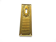 1 (ONE) Keyhole cover, Brass Stamped Floral Escutcheon, keyhole plate, with roses.