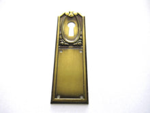 1 (ONE) Keyhole cover, Brass Stamped Floral Escutcheon, keyhole plate, with roses.
