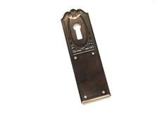 1 (ONE) Keyhole cover, Brass Stamped Floral Escutcheon, keyhole plate, with roses.