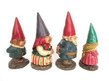 Gnome family, Original Rien Poortvliet gnome figurines. David the gnome statues, rare complete set of gnome parents and kids.