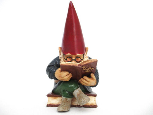 Gnome reading a book, David the Gnome, Design by Rien Poortvliet.