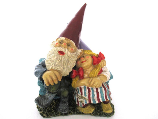 Gnome Couple on a Couch, Love, Gnome statue, Garden  gnomes.