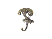 Ornate Wall hook, Coat hook, Solid Brass Victorian Style hook made in Italy, Coat rack supply, storage supply.