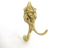 Lion Head Coat hook Wall hook Solid Brass. Decorative animal storage solution, coat hanger.