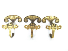 Set of 3 pcs Solid Brass Ornate Wall hook, Coat hook, Victorian Style hook made in Italy, Coat rack supply, storage supply.