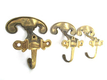 Set of 3 pcs Solid Brass Ornate Wall hook, Coat hook, Victorian Style hook made in Italy, Coat rack supply, storage supply.