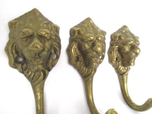 Set 3 pcs Brass Lion Head Coat hook - Wall hooks, Solid Brass hooks, Kitchen / Towel hooks.