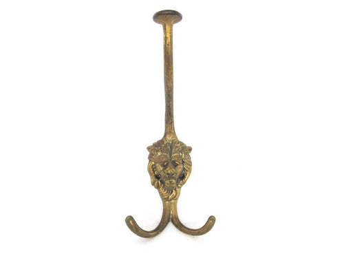 Solid Brass Lion Head Wall hook, Coat hook, Antique Coat Hook, Lion, Victorian Style.