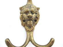 Solid Brass Lion Head Wall hook, Coat hook, Antique Coat Hook, Lion, Victorian Style.
