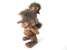 Nyform Troll 178, Troll w child, handmade in Norway (Goblin, Gremlin, Hob, Imp, Gnome, Hobgoblin, Elf, Pixy)